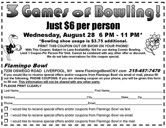 flamingo bowl coupons